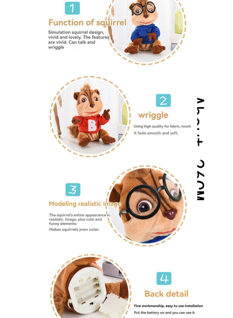 Blue Magic Squirrel Electronic Pet Plush Toy Simulates Barking, Interactive Toy For Kids And Babies - Image 3